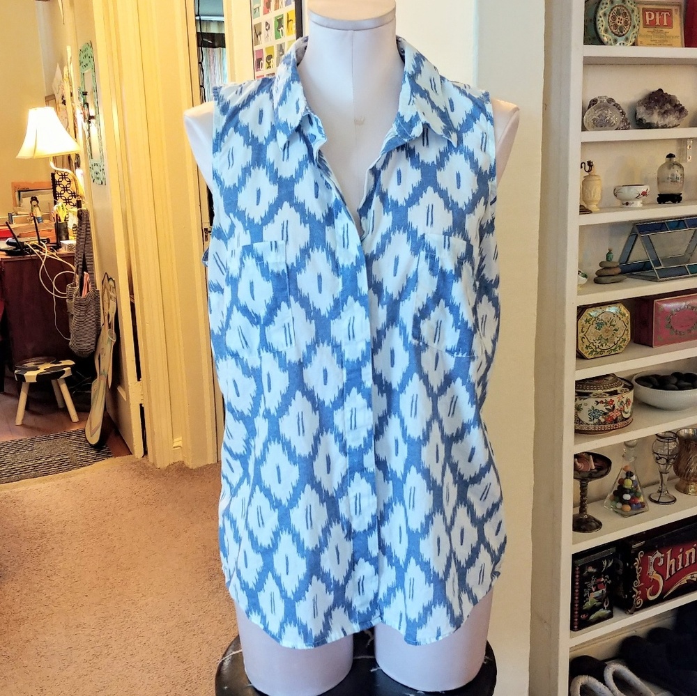 Blue Top Sleeveless Faded Glory Shirt
